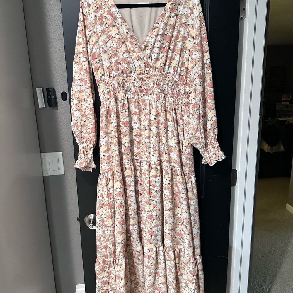 Pink Lily Floral Maxi Dress XL